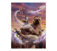 POLIUAWS Kit de peinture diamant Monster King Sloth pour adultes débutants, 5D, à faire soi-même, avec accessoires et outils. 30 x 40 cm.