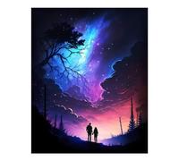 POLIUAWS Kit de peinture diamant « Mystique de la Galaxie » pour adultes, idéal pour les loisirs créatifs. Kit complet d'accessoires et d'outils pour une broderie diamant 5D (40 x 50 cm).