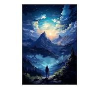 POLIUAWS Kit de peinture diamant « Nuages dans le ciel » pour adultes, idéal pour les loisirs créatifs. Peinture diamant 5D à faire soi-même, avec des diamants. Format 20 x 30 cm.