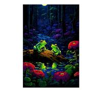 POLIUAWS Kit de peinture diamant pixel art Grenouilles Magiques pour adultes, décoration murale, cadeau, kit de broderie artistique, loisirs créatifs, peinture diamant 20 x 30 cm