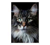 POLIUAWS Kit de peinture diamant « Portrait de chat cool » pour adultes, idéal pour les loisirs créatifs. Format 20 x 30 cm.