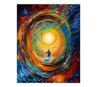 POLIUAWS Kit de peinture diamant « Regard vers l'infini » pour adultes et filles, cadeau d'anniversaire, kit d'art des pierres précieuses avec accessoires, 40 x 50 cm.