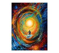 POLIUAWS Kit de peinture diamant « Regard vers l'infini » pour adultes, pour un moment de détente. Art du cristal 5D à faire soi-même avec des diamants. Peinture diamant 30 x 40 cm.