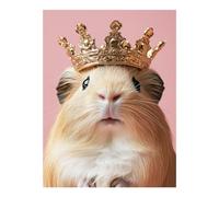 POLIUAWS Kit de peinture diamant « Roi Cochon d'Inde » (Arts et Loisirs Créatifs) - Kit mignon pour adultes et filles - Cadeau d'anniversaire 30 x 40 cm