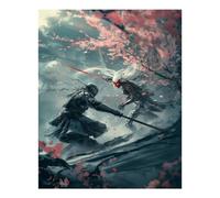 POLIUAWS Kit de peinture diamant Samurai Cyborg Showdown pour adultes débutants, loisirs créatifs et arts visuels, 40 x 50 cm.