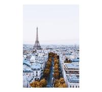 POLIUAWS Kit de peinture diamant « Skyline de Paris avec la Tour Eiffel » pour adultes et filles - Cadeau d'anniversaire - Kit de loisirs créatifs avec accessoires - 20 x 30 cm