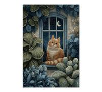 POLIUAWS Kit de peinture diamant « Veilleur de nuit à moustaches » pour adultes débutants, loisirs créatifs et broderie diamant, format 20 x 30 cm.