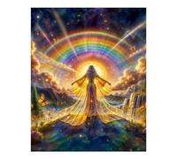 POLIUAWS Kits de peinture diamant « Bras ouverts pour l'abondance » pour adultes, décoration murale, cadeaux et loisirs créatifs, kit mignon 40 x 50 cm.