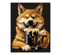 POLIUAWS Kits de peinture diamant Dingo Beer pour adultes, décoration murale, cadeaux, kit de loisirs créatifs, peinture diamant 40 x 50 cm