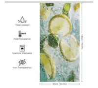 POLIUAWS Lemon and Mint in Water Rideau De Douche D'hôtel en Tissu Doux, Imperméable Et Résistant À Séchage Rapide, pour Salle De Bain À Domicile, Motif Toile De Jouy 35.43x70.87Inch（90x180cm）