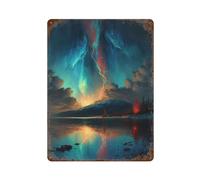 POLIUAWS Lightning from The Heavens Décoration Murale En Fer Imperméable Pour Garage D'homme15.7 x11.8