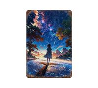 POLIUAWS Lost in The Landscape Décoration Murale Rétro En Métal Pour La Maison, La Ferme, Le Café, Le Bureau, Le Magasin Et Le Jardin11.8 x7.9