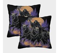 POLIUAWS Lot de 2 Housses de Coussin décoratives bohèmes à Motif Chiens de la Faucheuse, en Polyester de Luxe, pour canapé, 40 x 40 cm