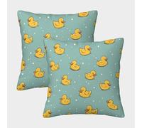 POLIUAWS Lot de 2 taies d'oreiller Ducky Delight, Douces et Confortables pour Les Cheveux et la Peau, Fermeture Portefeuille, 50 x 50 cm