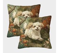 POLIUAWS Lot de 2 taies d'oreiller élégantes en Polyester imprimé « Amis poilus de la forêt », Douces et Confortables, 40 x 40 cm.