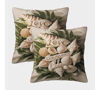 POLIUAWS Lot de 2 taies d'oreiller « l'amour Triomphe de Tout », taies d'oreiller de Luxe pour Femme au Foyer, Douces et Confortables, avec Fermeture Portefeuille, 40 x 40 cm