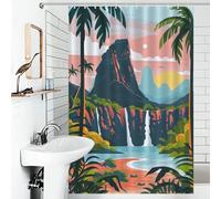 POLIUAWS Madagascar Landscape Rideaux De Douche Lavables Et Élégants pour Salle De Bain Ou Salle d'eau 46.85x70.87Inch（119x180cm）