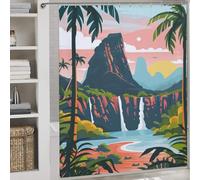 POLIUAWS Madagascar Landscape Rideaux De Salle De Bain Imperméables Et Résistants À Séchage Rapide, Style Moderne, pour Baignoire Ou Appartement 69.69x70.87Inch（177x180cm）