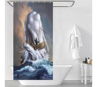POLIUAWS Moby Dick Rideaux De Douche Anti-moisissure, Épais Et Résistants, en Polyester, Style Moderne, pour Salle De Bain Ou Douche 35.43x70.87Inch（90x180cm）