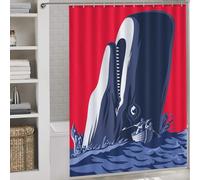 POLIUAWS Moby Dick Rideaux De Douche Décoratifs pour La Salle De Bain, Élégants Et Lavables, Anti-moisissures, pour Salle De Bain Ou Salle d'eau 64.17x70.87Inch（163x180cm）