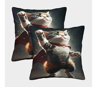 POLIUAWS Mon rêve est Un Super-héros - Coussins carrés pour Bureau ou Voiture - Housse de Coussin Ultra Douce et Confortable 40x40cm