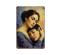 POLIUAWS Mother And Child Embrace Décoration Murale Pour Bar, Affiche En Métal, Plaque Murale En Métal Pour Garages Et Hommes11.8 x7.9