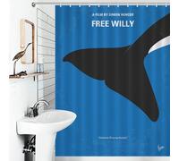 POLIUAWS No1359 My Free Willy Ensemble De Décoration De Salle De Bain Moderne en Tissu : Rideau De Douche Épais Et Durable en Polyester Anti-moisissure pour Caravane 53.54x70.87Inch（136x180cm）