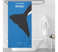 POLIUAWS No1359 My Free Willy Rideaux De Douche Décoratifs À Séchage Rapide, Imperméables Et Résistants, Anti-moisissures, pour Salle De Bain Ou Dortoir 35.43x70.87Inch（90x180cm）