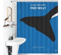 POLIUAWS No1359 My Free Willy Rideaux De Douche en Polyester Imperméable Et Anti-moisissure, Ensemble De Décoration Moderne pour Salle De Bain, Baignoire Ou Appartement 56.30x70.87Inch（143x180cm）