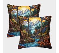 POLIUAWS Oreiller The River Source Pas Cher avec Fermeture éclair cachée, Respirant et Ultra Doux, 50 x 50 cm