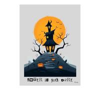 POLIUAWS Osez entrer ! - Kit de peinture diamant « Maison hantée, Halloween » pour adultes, 30 x 40 cm (12 x 16 pouces), idéal pour décorer les murs et offrir.