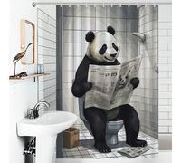 POLIUAWS Panda on The Toilet Rideau De Douche Imperméable en Polyester Doux pour Salle De Bain Ou Chambre Humide 46.85x70.87Inch（119x180cm）