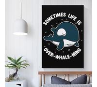 POLIUAWS Parfois, la vie est une œuvre d'art imprimée sur toile pour adultes, idéale comme cadeau d'enfant ou de jeune fille. Décoration murale pour salon, chambre, cadeau d'anniversaire, 50 x 75 cm.