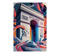 POLIUAWS Peinture diamant 5D à faire soi-même - Arc de Triomphe de Paris - Kit de peinture diamant pour adultes débutants - 20 x 30 cm