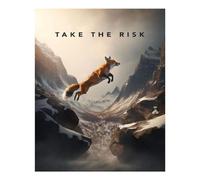 POLIUAWS Peinture diamant 5D à faire soi-même, motif « Osez prendre des risques », art du cristal avec diamants, kit d'art diamant pour adultes débutants, 40 x 50 cm.