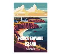 POLIUAWS Peinture diamant 5D à faire soi-même, paysage de l'Île-du-Prince-Édouard, art cristallin avec diamants, kit de loisirs créatifs pour adultes, 20 x 30 cm.