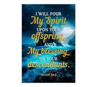 POLIUAWS Peinture diamant 5D à faire soi-même, verset biblique d'Isaïe 443 : kit complet d'accessoires et d'outils pour adultes, décoration murale relaxante et amusante (20 x 30 cm).