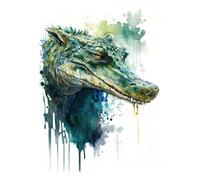POLIUAWS Peinture diamant aquarelle crocodile 5D à faire soi-même, kit complet d'accessoires et d'outils, kit d'art diamant pour adultes, décoration murale relaxante, 40 x 50 cm