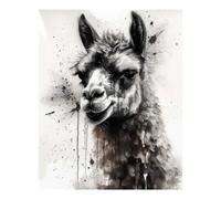 POLIUAWS Peinture diamant aquarelle Lama Charm 5D à faire soi-même, kit de peinture diamant pour adultes, décoration murale relaxante, 40 x 50 cm.