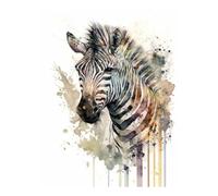 POLIUAWS Peinture diamant aquarelle zèbre 5D à faire soi-même, kit de peinture diamant complet pour adultes débutants, 40 x 50 cm