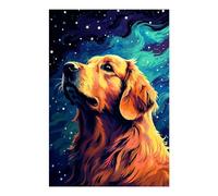 POLIUAWS Peinture diamant pixel art « Retriever Night » 5D à faire soi-même, art cristallin avec diamants, kit de peinture diamant pour adultes, décoration murale, cadeau, 20 x 30 cm