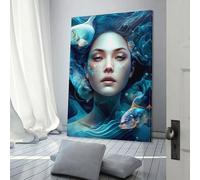 POLIUAWS Peinture sur toile 3D représentant une fille fantastique, décoration murale pour adolescentes, salon, 30 x 45 cm