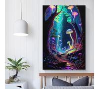 POLIUAWS Peinture sur toile 3D représentant une forêt colorée, décoration murale pour adolescentes, femmes, salon, 40 x 60 cm
