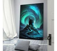 POLIUAWS Peinture sur toile abstraite représentant la Citadelle du Nord, 50 x 75 cm