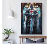 POLIUAWS Peinture sur toile représentant les Templiers, décoration murale, affiche de mariage, 20 x 30 cm