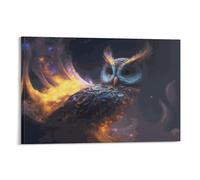 POLIUAWS Peinture sur toile représentant un hibou animalier, décoration murale 3D pour adolescentes, femmes, salon, 30 x 45 cm