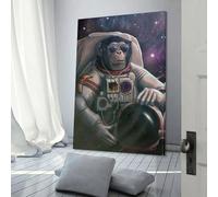 POLIUAWS Peinture sur toile représentant un personnage de l'espace, décoration murale 3D pour adolescentes, femmes, salon, 50 x 75 cm
