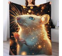 POLIUAWS Plaid en Flanelle à Motif Rat enchanté 3D Phosphorescent, Ultra Doux et Pelucheux, idéal pour l'automne/Hiver, Parfait pour canapé, lit ou Sofa, 100 x 130 cm (40 x 50 Pouces).