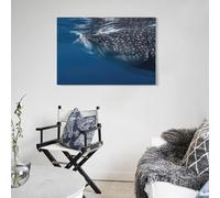 POLIUAWS Portrait de requin-baleine - Décoration murale pour salon ou salle de bain de style rustique - Toile 20x30cm (8x12 pouces)