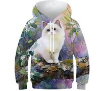 POLIUAWS Pull-Over décontracté pour garçon, Motif Moustaches, Manches Longues, Taille 10-12 Ans